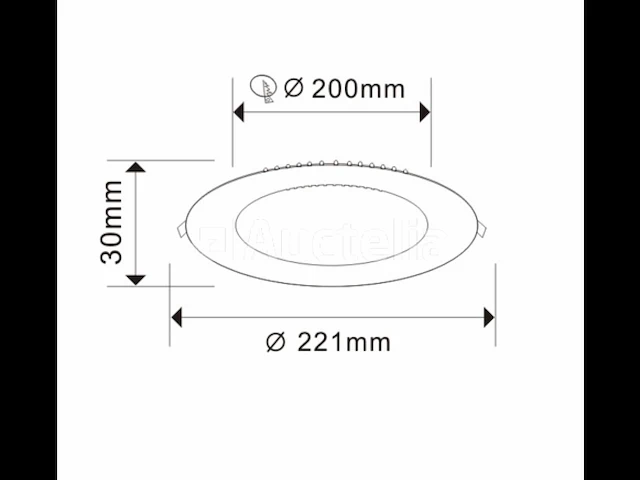 10 x led paneel 18w - led smd - inbouw - rond - 6500k (daglicht) - afbeelding 1 van  4