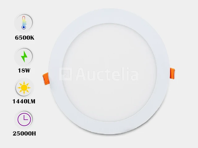 10 x led paneel 18w - led smd - inbouw - rond - 6500k (daglicht) - afbeelding 4 van  4