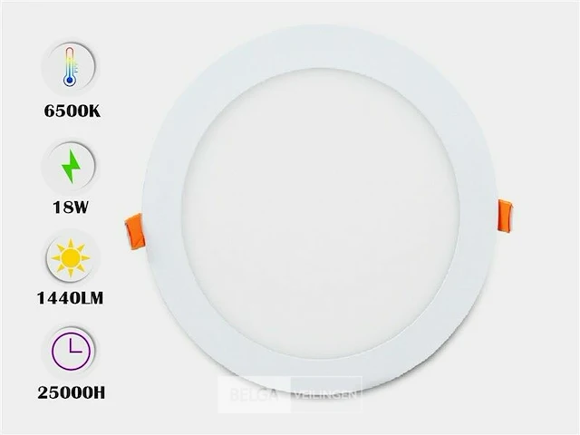 10 x led paneel 18w - led smd - inbouw - rond - 6500k (daglicht) - afbeelding 1 van  5