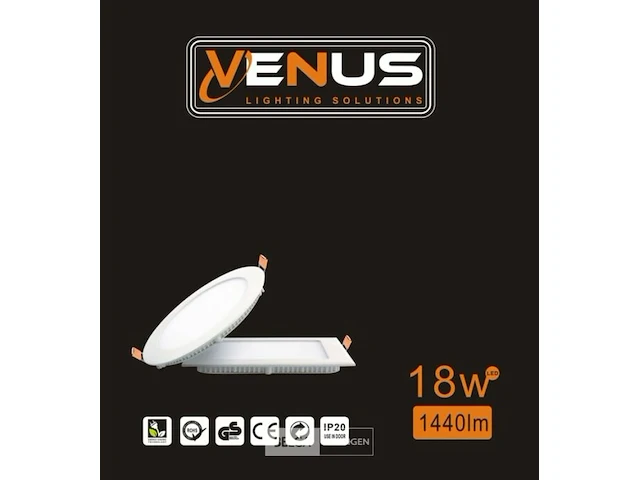 10 x led paneel 18w - led smd - inbouw - rond - 6500k (daglicht) - afbeelding 5 van  5
