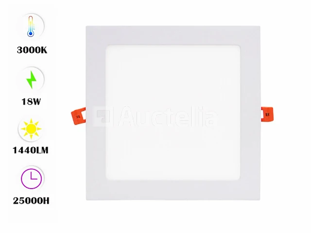 10 x led paneel 18w - led smd - inbouw - vierkant - 3000k (warm wit) - afbeelding 1 van  4