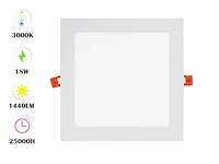 10 x led paneel 18w - led smd - inbouw - vierkant - 3000k (warm wit) - afbeelding 1 van  5