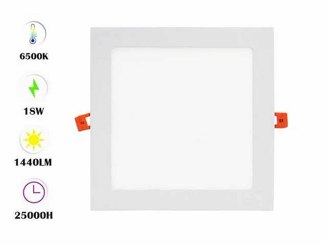 10 x led paneel 18w - led smd - inbouw - vierkant - 6500k (daglicht) - afbeelding 1 van  5