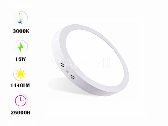 10 x led paneel 18w - led smd - opbouw - rond - 3000k (warm wit) - afbeelding 1 van  4