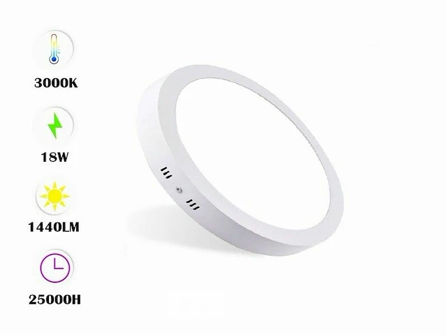 10 x led paneel 18w - led smd - opbouw - rond - 3000k (warm wit) - afbeelding 3 van  5