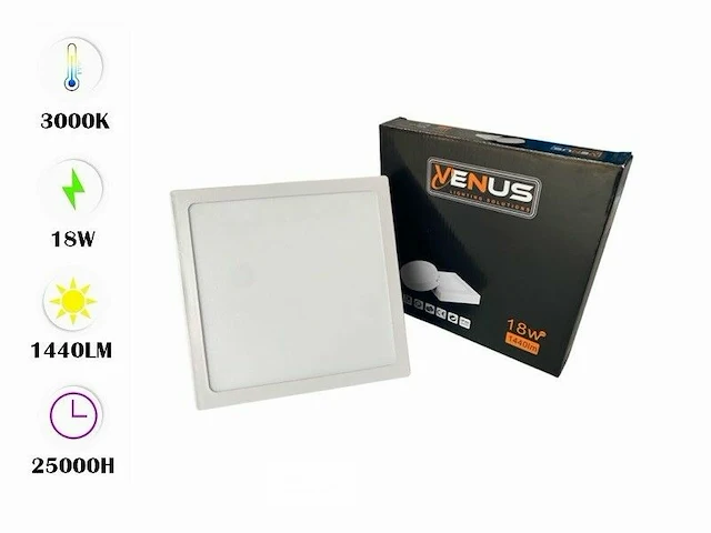 10 x led paneel 18w - led smd - opbouw - vierkant - 3000k (warm wit) - afbeelding 1 van  5