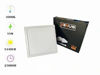 10 x led paneel 18w - led smd - opbouw - vierkant - 3000k (warm wit) - afbeelding 1 van  5
