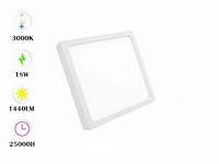 10 x led paneel 18w - led smd - opbouw - vierkant - 3000k (warm wit) - afbeelding 3 van  5