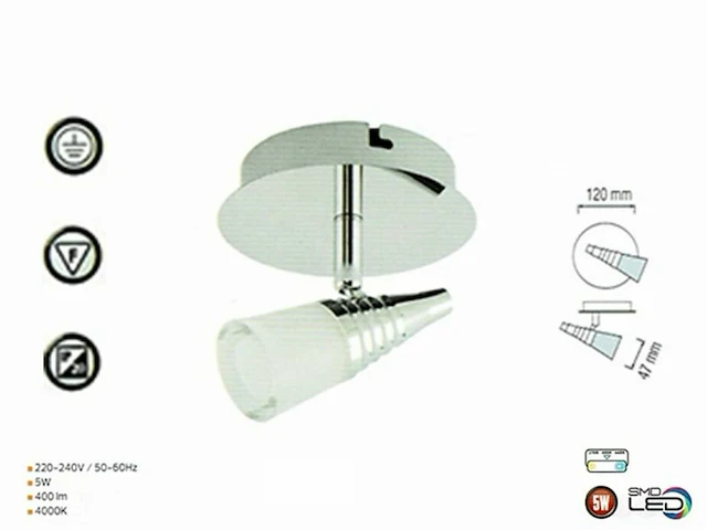 10 x led plafondspot – di02 – 5w – 4000k – neutraal wit – zilver - afbeelding 5 van  5