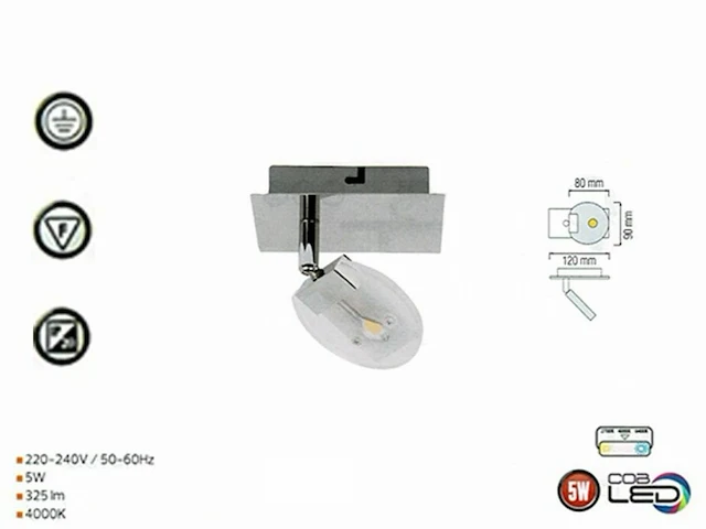 10 x led plafondspot – hl7161l– 5w – 4000k – neutraal wit – zilver - afbeelding 4 van  5