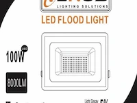 10 x led schijnwerper 100w – 6500k koud wit – ip65 – 8000 lm – smd - afbeelding 3 van  4