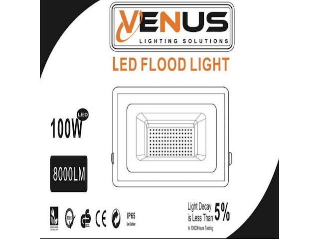10 x led schijnwerper 100w – 6500k koud wit – ip65 – 8000 lm – smd - afbeelding 3 van  4