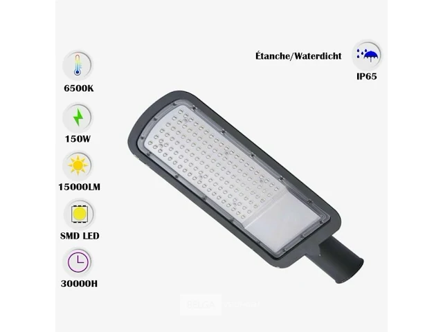 10 x led straatverlichting 150w - 6500k koud wit - afbeelding 1 van  6