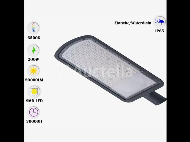 10 x led straatverlichting 200w - 6500k koud wit - afbeelding 1 van  5