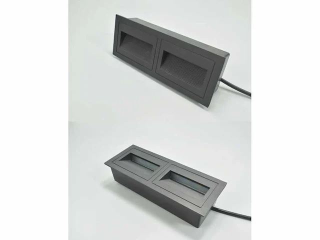 10 x led trapverlichting 3w – 270 lm – 3000k warm wit – ip65 waterdicht – rechthoekig – antraciet (ly06) - afbeelding 3 van  3