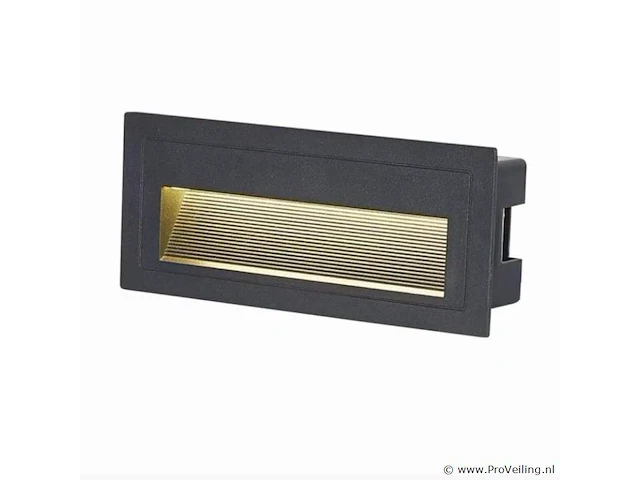 10 x led trapverlichting 6w – 540 lm – 3000k witc warm – ip65 waterdicht – rechthoekig – antraciet (ly05) - afbeelding 1 van  2