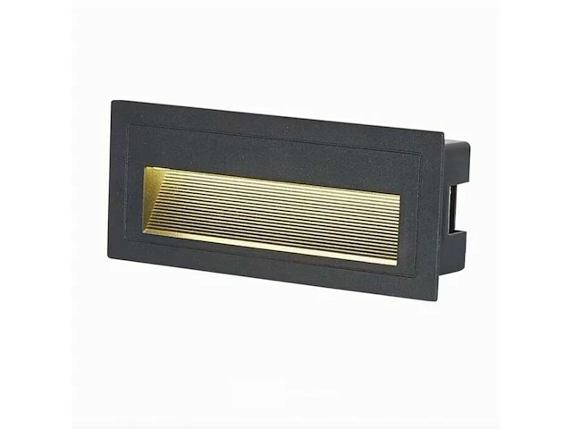 10 x led trapverlichting 6w – 540 lm – 3000k witc warm – ip65 waterdicht – rechthoekig – antraciet (ly05) - afbeelding 1 van  4