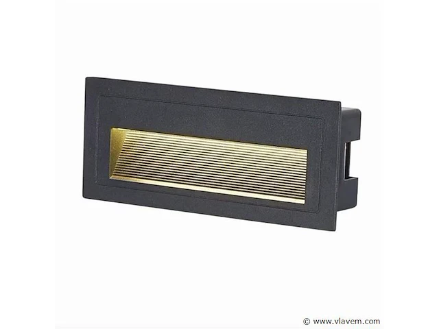 10 x led trapverlichting 6w – 540 lm – 3000k witc warm – ip65 waterdicht – rechthoekig – antraciet - afbeelding 1 van  3