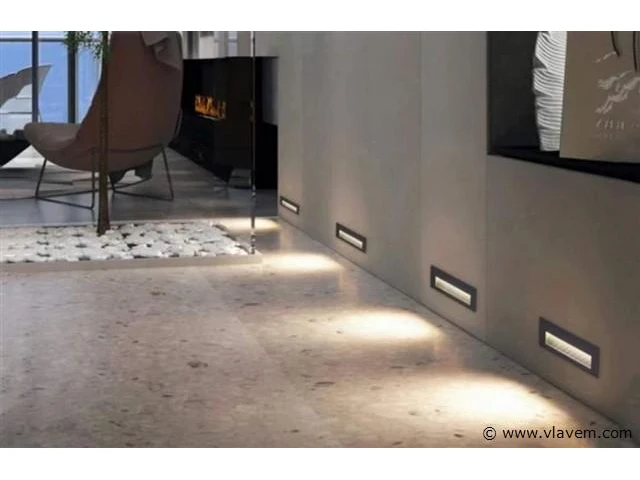 10 x led trapverlichting 6w – 540 lm – 3000k witc warm – ip65 waterdicht – rechthoekig – antraciet - afbeelding 3 van  3