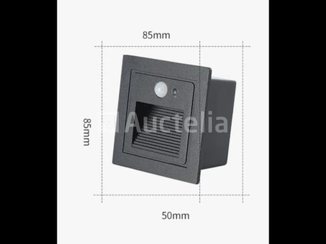 10 x led trapverlichting met sensor – 3w – 270 lm – 3000k witwarm – ip65 waterdicht – inbouw vierkant – antraciet (ly03) - afbeelding 1 van  4