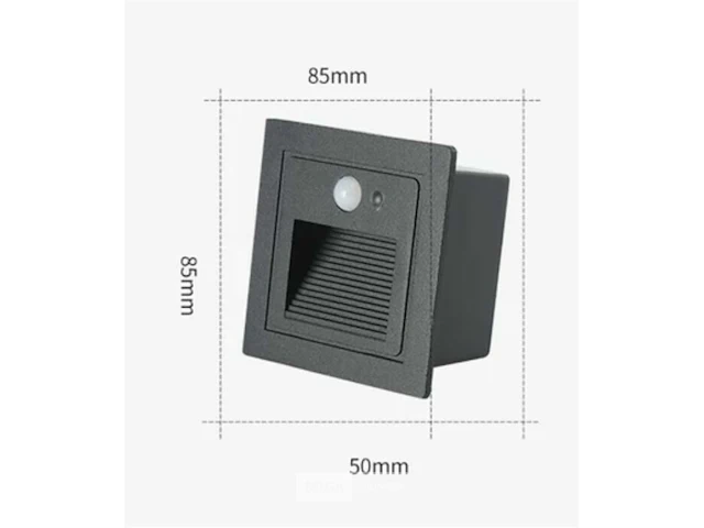10 x led trapverlichting met sensor – 3w – 270 lm – 3000k witwarm – ip65 waterdicht – inbouw vierkant – antraciet (ly03) - afbeelding 4 van  5