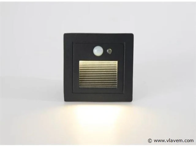 10 x led trapverlichting met sensor – 3w – 270 lm – 3000k witwarm – ip65 waterdicht – inbouw vierkant - afbeelding 2 van  4