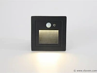 10 x led trapverlichting met sensor – 3w – 270 lm – 3000k witwarm – ip65 waterdicht – inbouw vierkant - afbeelding 2 van  4