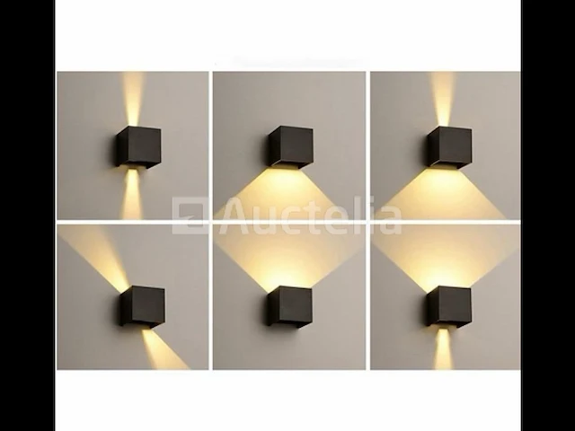 10 x led wandlamp - bidirectioneel - 10w - kubus zwart (sw-2312-2) - afbeelding 1 van  5