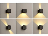 10 x led wandlamp - bidirectioneel - 10w - kubus zwart (sw-2312-2) - afbeelding 1 van  5