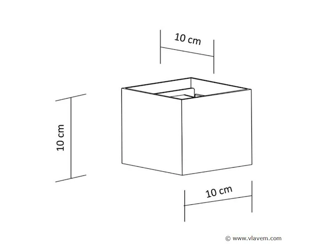 10 x led wandlamp - bidirectioneel - 10w - kubus zwart (sw-2312-2) - afbeelding 5 van  5