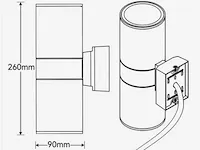 10 x led wandlamp - bidirectioneel - cilinder (sw-2302-2e) - e27 fitting - afbeelding 2 van  4