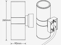 10 x led wandlamp - bidirectioneel - cilinder (sw-2302-2e) - e27 fitting - afbeelding 3 van  5