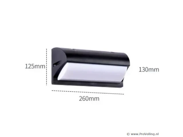 10 x led wandlamp 12w – 3500k neutraal wit – zwart – ip54 (saw-05) - afbeelding 3 van  4