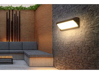 10 x led wandlamp 12w – 3500k neutraal wit – zwart – ip54 (saw-05) - afbeelding 1 van  4