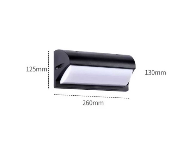 10 x led wandlamp 12w – 3500k neutraal wit – zwart – ip54 (saw-05) - afbeelding 3 van  4