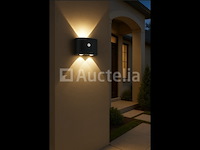 10 x led wandlamp met sensor – sw-2310-2 – 4w – 3500k warm wit – zwart – ip54 – aluminium - afbeelding 1 van  4