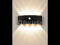 10 x led wandlamp met sensor – sw-2310-4 – 8w – 3500k warm wit – zwart – ip54 – aluminium - afbeelding 3 van  3