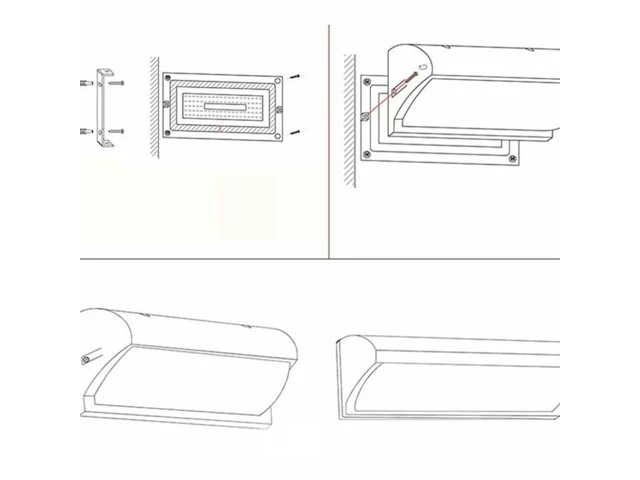 10 x led wandlamp (saw-05) -3500k warm wit - afbeelding 5 van  5