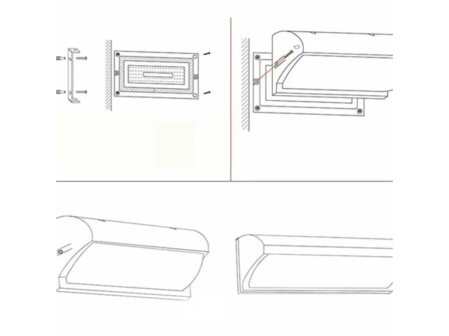 10 x led wandlamp (saw-05) -3500k warm wit - afbeelding 5 van  5