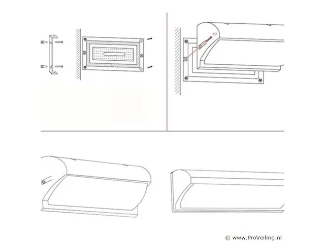 10 x led wandlamp (saw-05) -3500k - afbeelding 4 van  4