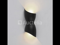 10 x led wandlamp torsvorm – 2 x 5w – 3500k neutraal wit – zwart – ip54 (sw-159) - afbeelding 1 van  4