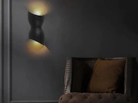 10 x led wandlamp torsvorm – 2 x 5w – 3500k neutraal wit – zwart – ip54 (sw-159) - afbeelding 4 van  4
