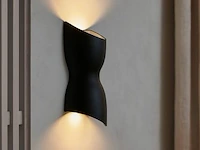 10 x led wandlamp torsvorm – 2 x 5w – 3500k neutraal wit – zwart – ip54 (sw-159) - afbeelding 1 van  4