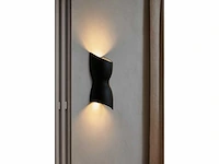 10 x led wandlamp torsvorm – 2 x 5w – 3500k neutraal wit – zwart – ip54 (sw-159) - afbeelding 1 van  4