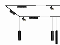 10 x libra lineaire richtbare led-spot voor magnetische rail 48v – 12w – zwart. - afbeelding 6 van  6