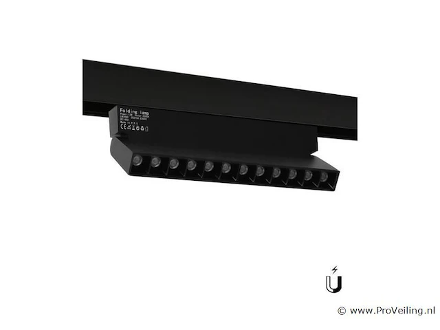 10 x libra spot draaibare lineaire led op magnetische rail 48v - 4000k neutraal wit -12w - zwart - afbeelding 1 van  5