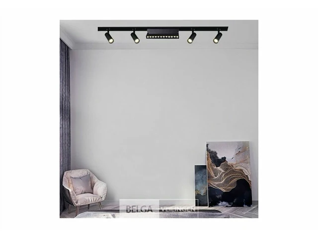 10 x libra spot draaibare lineaire led op magnetische rail 48v - 4000k neutraal wit -12w - zwart - afbeelding 3 van  6