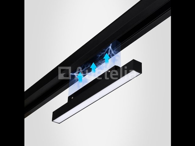 10 x mora led spot lineaire op magnetische rail 48v - 4000k neutraal wit -15w - zwart - afbeelding 1 van  5