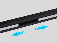 10 x mora led spot lineaire op magnetische rail 48v - 4000k neutraal wit -15w - zwart - afbeelding 4 van  5