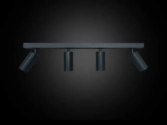 10 x opbouw armatuur met gu10 fitting - 4 draaibare spots zwart - afbeelding 3 van  5